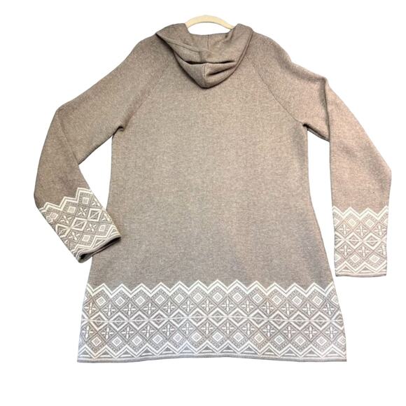 Cynthia Rowley Cardigan Sweater Jacket XL Hip Length Zip Front Hood Aztec - Picture 2 of 9